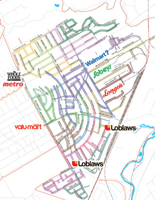 Leaside grocery store map