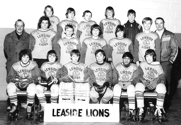 ONE OF THESE peewee minor bantam hockey players is our Prime Minister, Stephen Harper, in this photo of the Leaside Lions team in the early 1970s. To find him, see Page 6. At left in the middle row is manager Tom Poole, at right coach Chuck Thornton, both past presidents of the Lions.