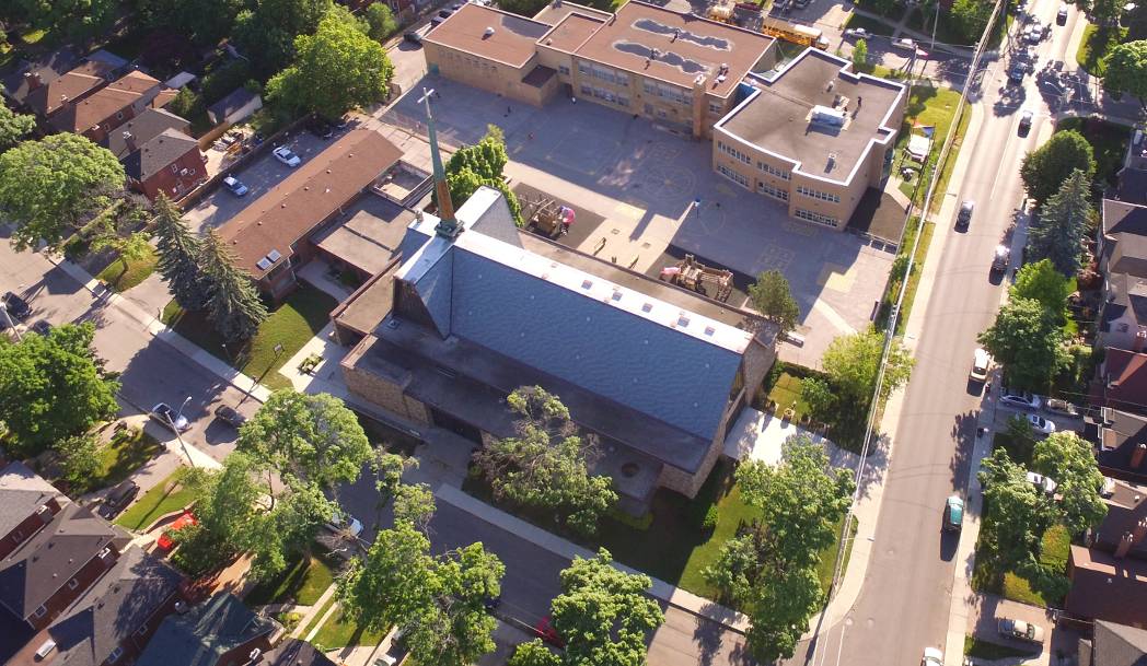 Aerial view of St. Anselm Church
