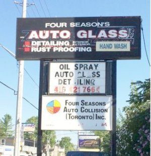 Four seasons Auto Glass Sign