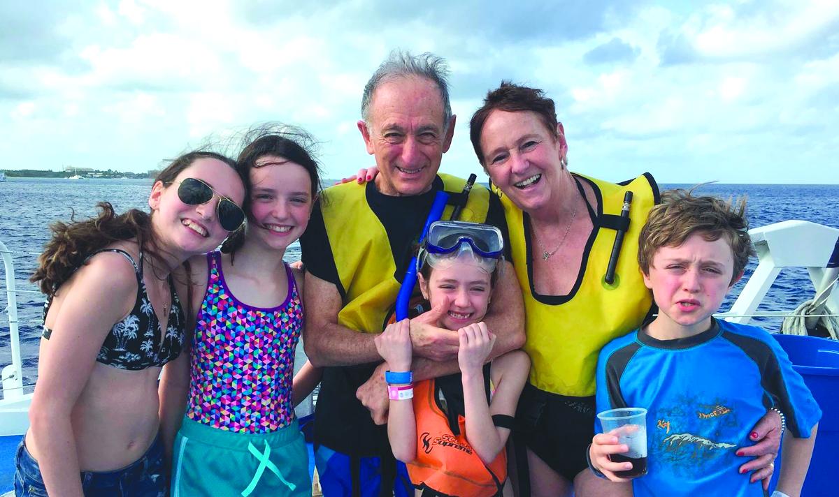 Harry and Ruth with their four grandchildren, l-r: Kelvey, Rachel, Michaela and Nathan on a 2016 Disney Cruise. Their 2017 travel plans include Cuba and South America.