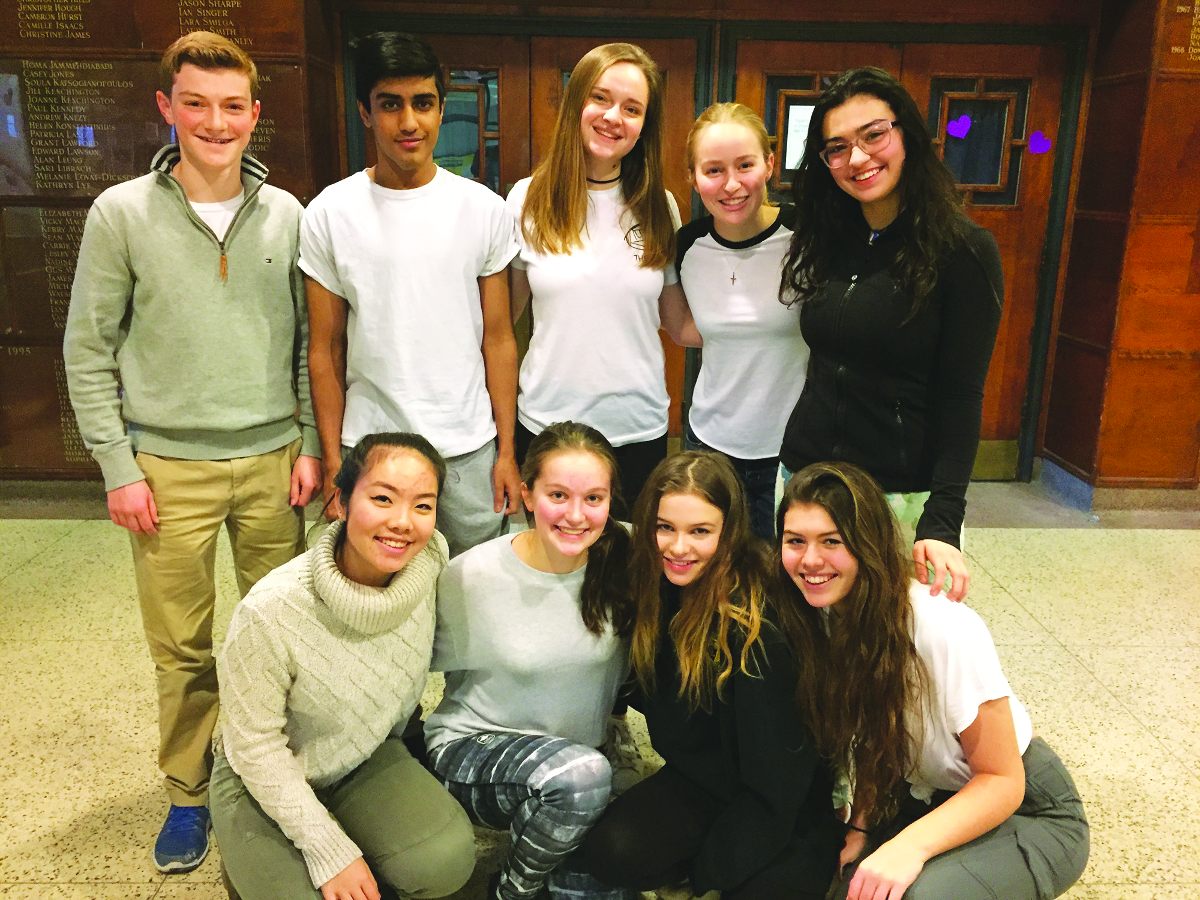 Students of the Leaside High Mental Health & Wellness Committee. Photo By Janis Fertuck.