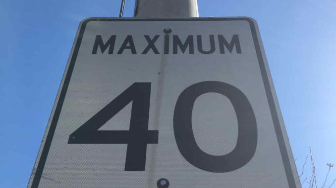 40 km per hour sign