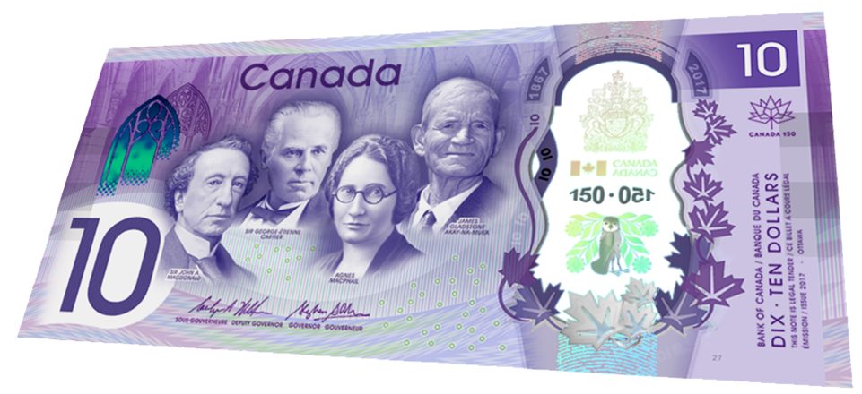 Canadian 150th 10 Dollar Bill