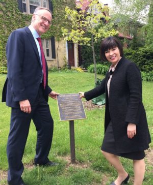 Rob Oliphant, MP and Ginette Petitpas Taylor at the Agnes Macphail house. Photo by Janis Fertuck.