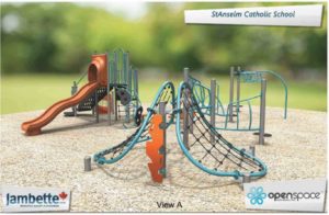Proposed plans for the new playground, model structures and examples of possible play sets from SerdiKa Landscape Design.