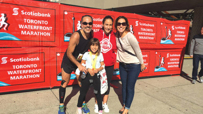 Dr. Rezende-Neto and his family at the Scotiabank Waterfront Marathon.