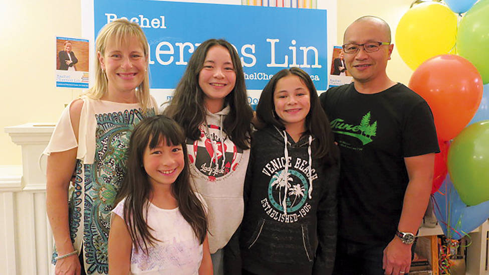 Leasider and new Trustee Chernos Lin with her family. Photo Wendy Weston.