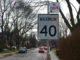 A speed limit sign in Leaside.