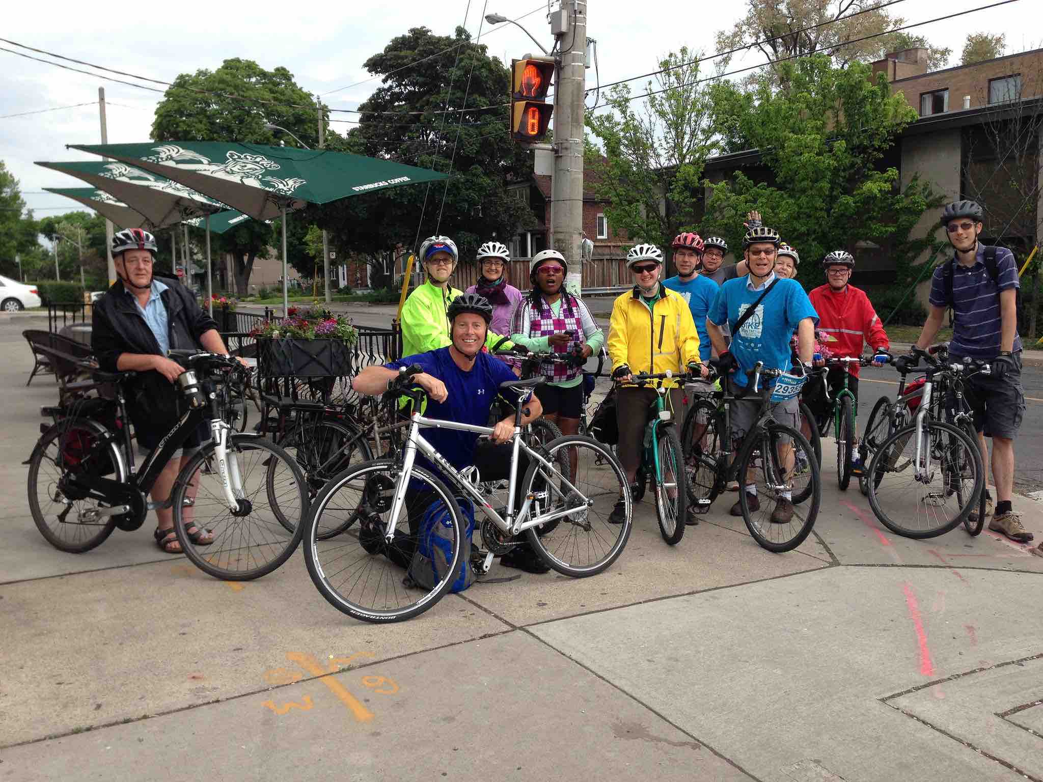 Bike to work picture cyclists on bicycles.