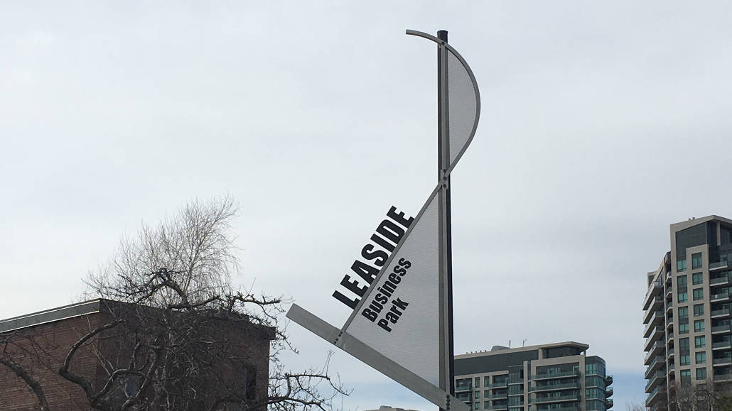 Sign of Leaside Business Park.