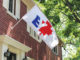 The Borough of East York flag flies on a Leaside home.