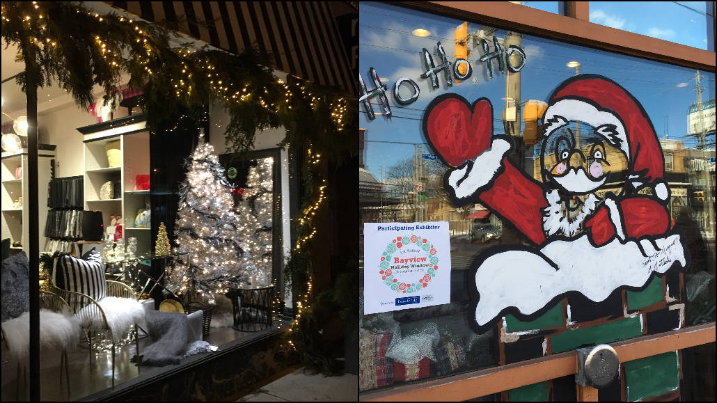 MacFAB and Epi Breads, two participants in the 2017 Holiday Window Decorating Contest.