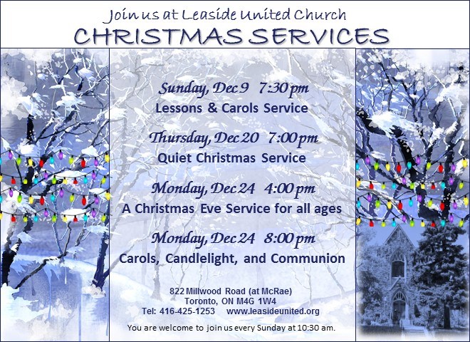 Leaside United Christmas Services 2018.