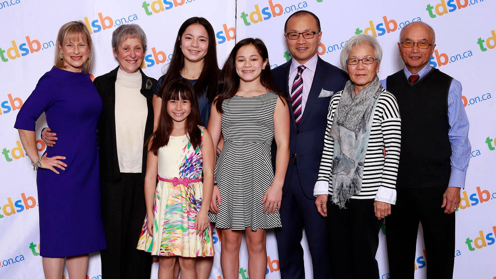 Rachel with her family at the TDSB swearing-in ceremony.