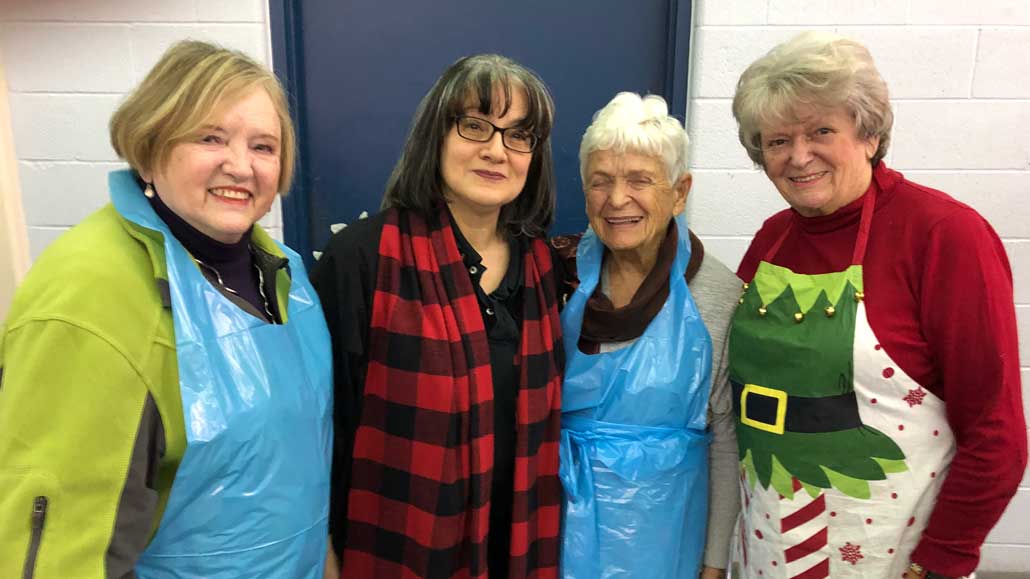 Leaside volunteers Sheila Riggs, Lucy Burke, June and Tanyss Malabar.