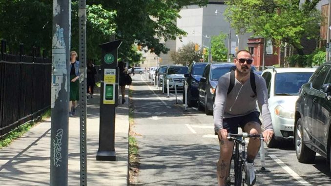 Safe biking in Leaside. Photo Holly Reid.