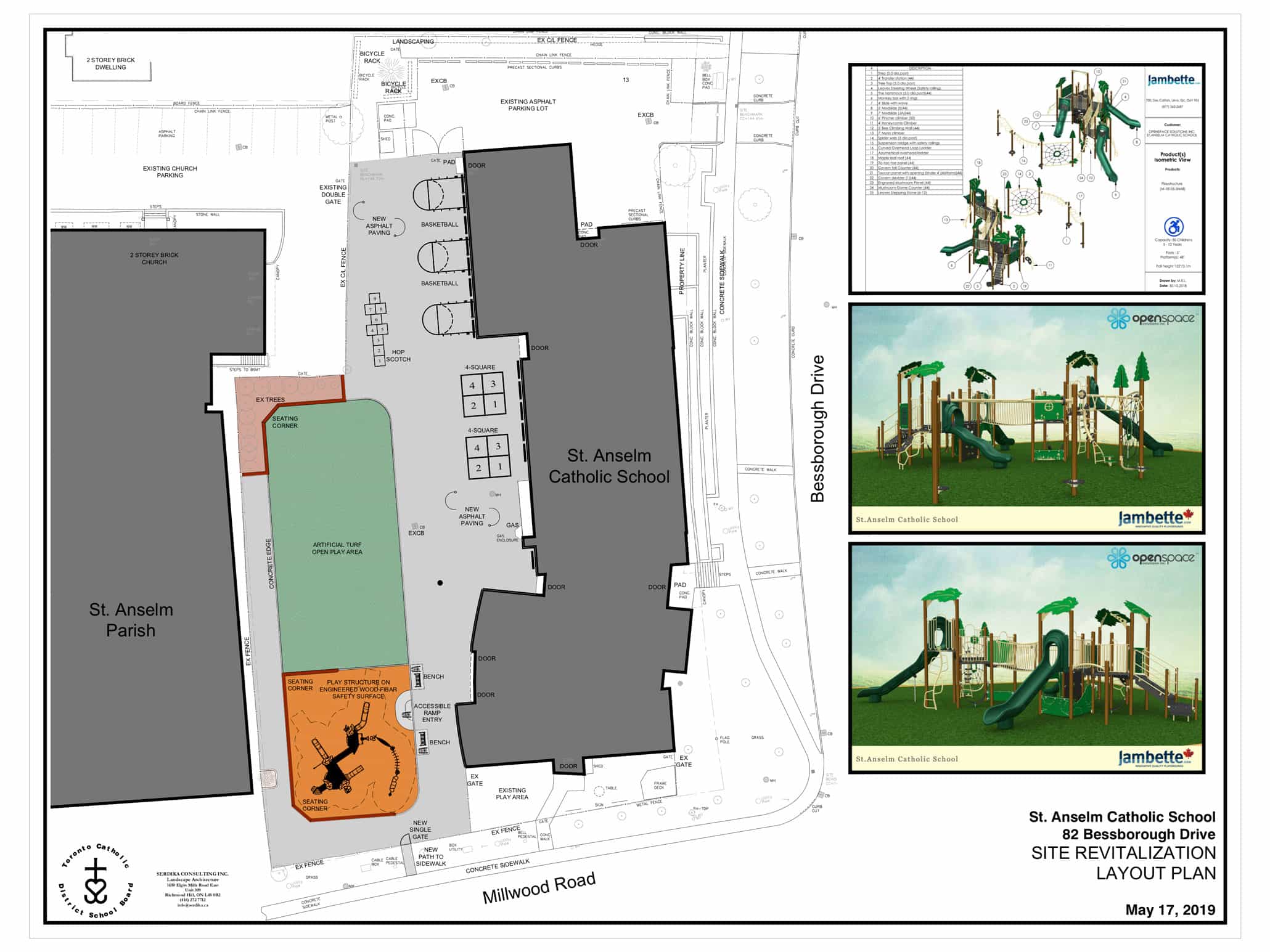 May 2019 layout of St. Anselm's new playground.