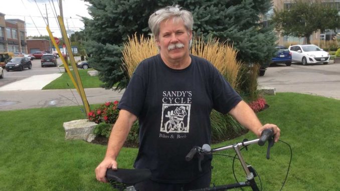 Sandy’s Cycle Shop opened on Millwood in 1971. It will close as of September 30, 2019. Photo of David Sandquist by Lorna Krawchuk.