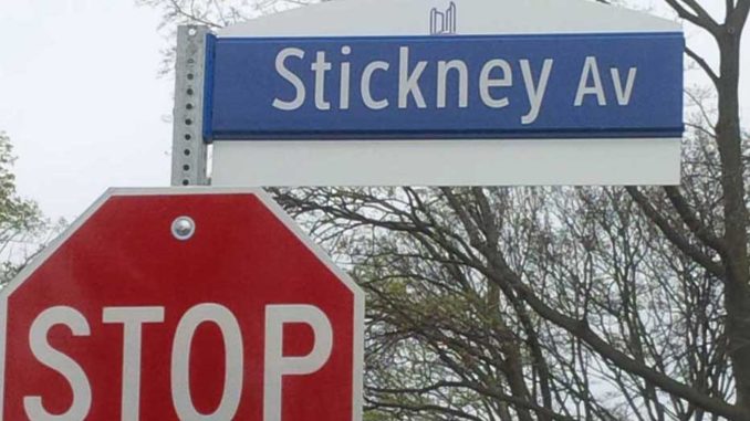 Stickney Avenue street sign.