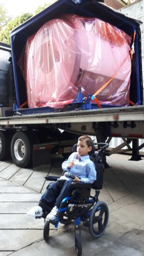 Gabriel, age 7, had cerebral palsy from birth. Photo Geoff Kettel.