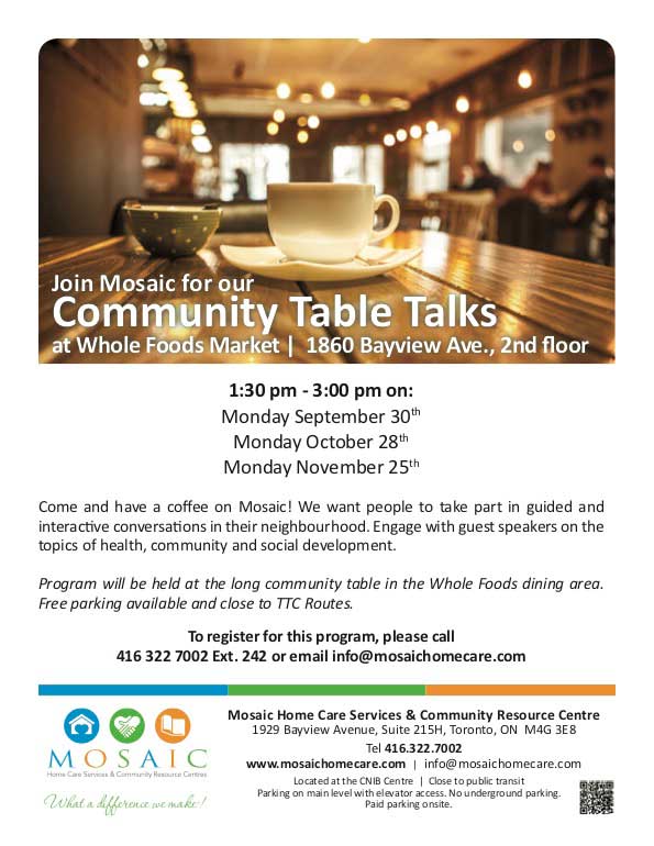 Community Table Talks Poster