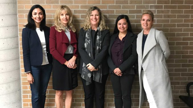 Isooda, Judy, Jaye, Rosa, and Jillian at North York Council. Photo Rachael Hillier.