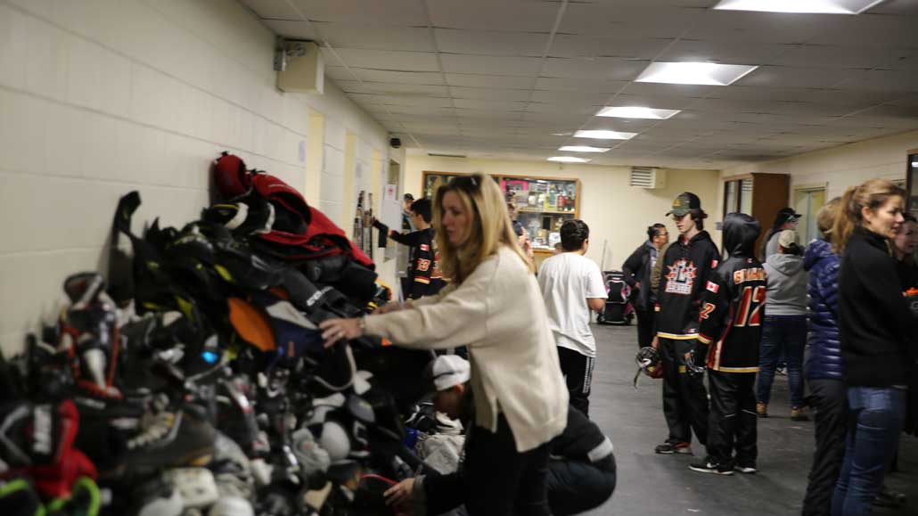 Hockey Equipment donations.