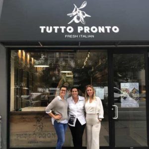 Tutto Pronto GM Natasha, owner Anna Maria and events manager Krisztina in front of the new store.