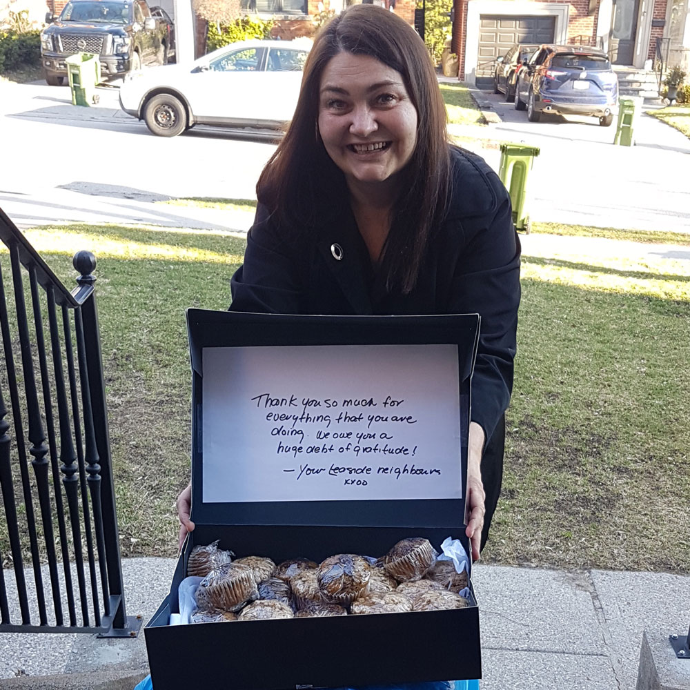 Community Kindness in Leaside - muffins for Sunnybrook.