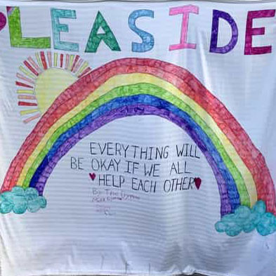 The optimistic rainbow the dymond Family made for Leaside.