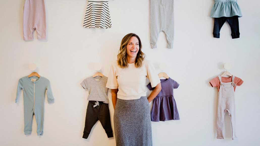 Alyssa Kerbel with her children’s clothing brand mini mioche. Photo by KIERAN DARCY.