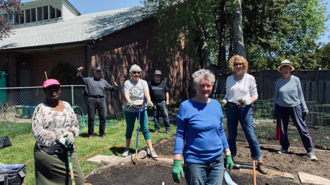 Volunteer gardeners at St. Cuthbert's.