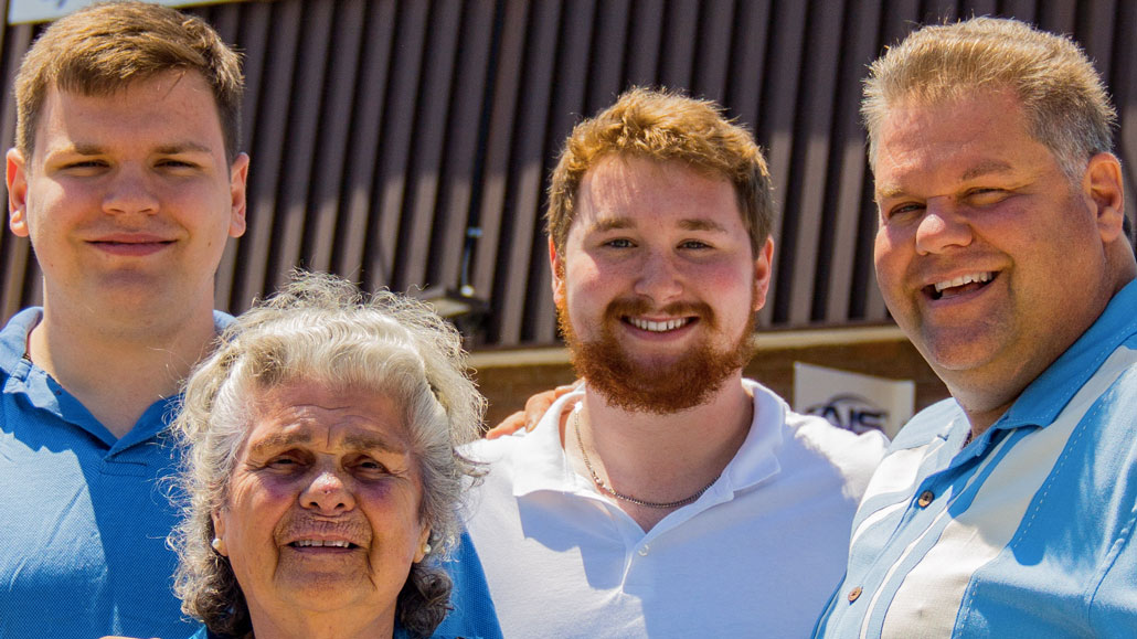 Anthony Picilaidis (right), sons John and Stephen (back) & Anthony’s mother, Katarina (front). Photo by Stephen Picilaidis Sharpmediainc.