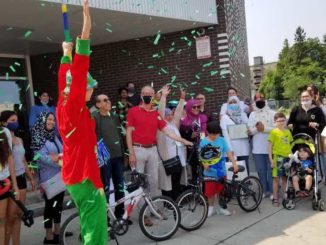 Celebrating the success of the first Tour de Thorncliffe. Photo credit: TPASN.