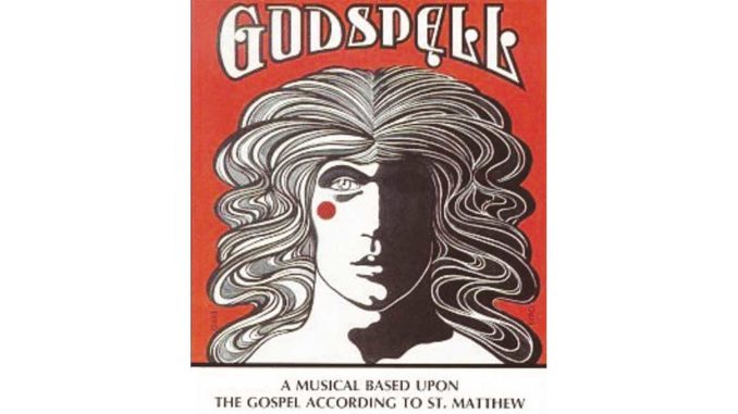 Godspell theatre poster.