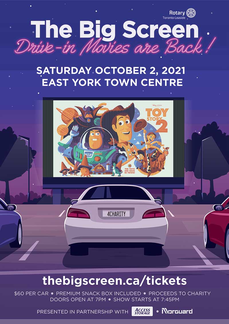 The Leaside Rotary Club worked to host another Drive-In Movie fundraising event.