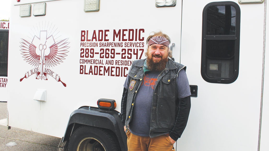 Nathan Hunter, owner of Blade Medic. Photo by Robin Dickie.