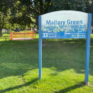 One of Leaside’s lesser known parks is hidden away near Leacrest Road and Mallory Crescent. Photo by Ben Flemming.