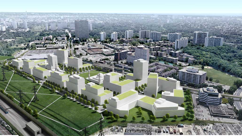 Rendering of what Thorncliffe could be without the train yard. Photo from Save TPark.