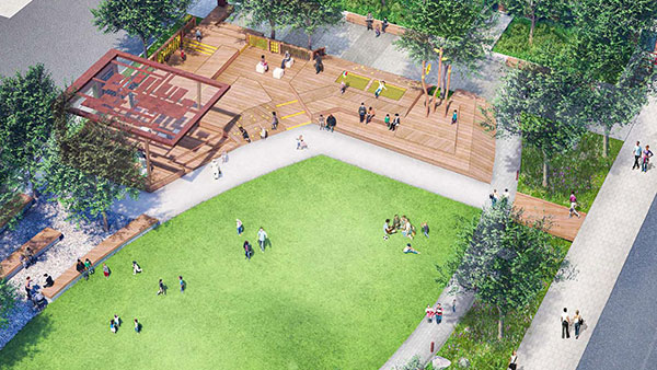 Artist illustration of the new park at 939 Eglinton Avenue. Source: City of Toronto.
