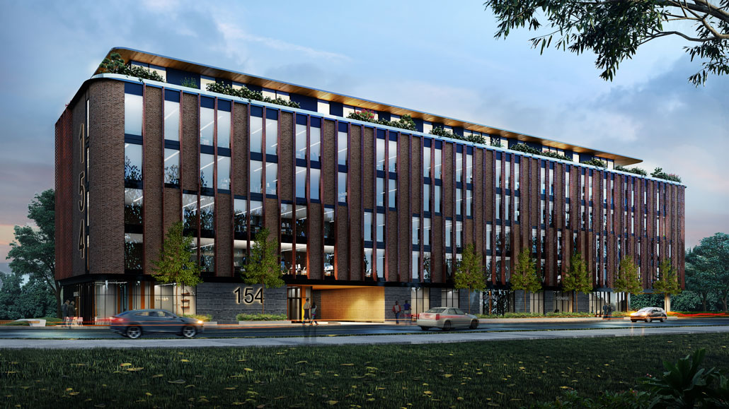 Toronto’s Leaside Innovation Centre will be the first mass timber flatiron building in Canada.