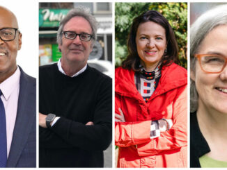 The Don Valley West electoral district is set to be Ground Zero for some of the fiercest competition in the upcoming 2022 provincial election, on June 2. Candidates L-R: Mark Saunders, Conservative, Irwin Elman, NDP, Stephanie Bowman, Liberal, Sheena Sharp, Green.