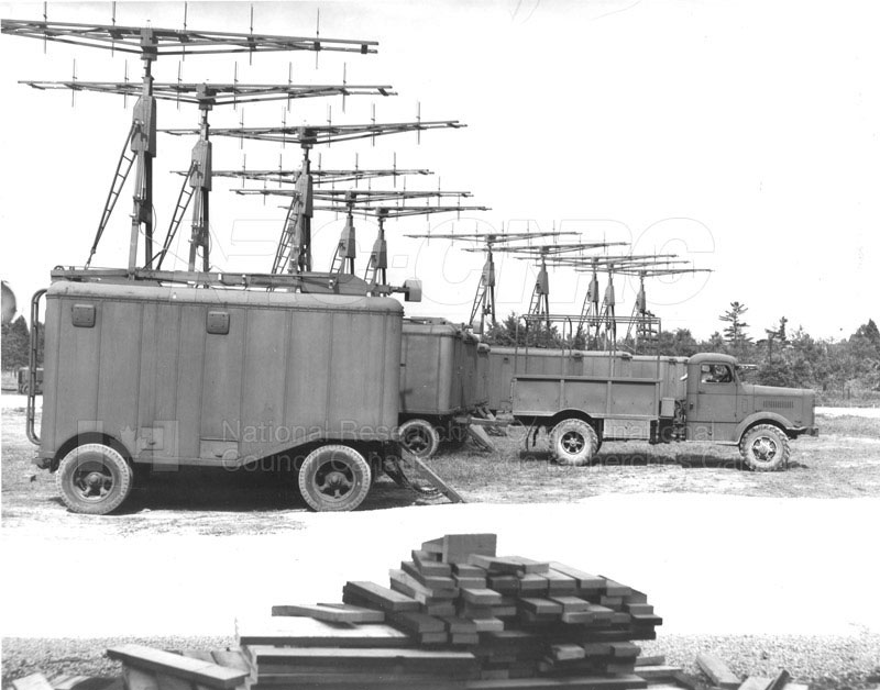 Radar units ready for shipment to Britain, 1943. Photo from National Research Council Canada Archives.
