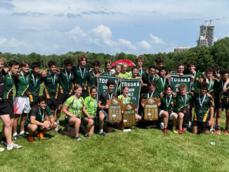 Trifecta! Leaside Rugby 7s take three city championships in return to field. Photo Duane Rendle.