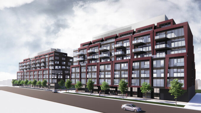 A rendering of the buildings at 134 Laird.