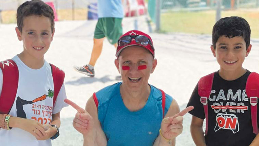  Barry with some of the local fans at the Maccabiah Games.