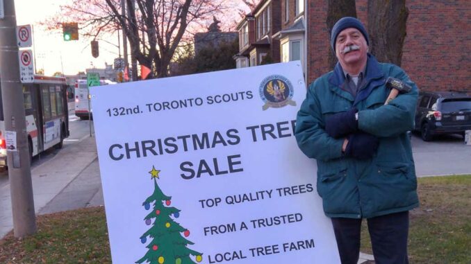 Scouts at Leaside Presbyterian, annual Christmas tree sales, and John Masterson have been intertwined for nearly three decades.