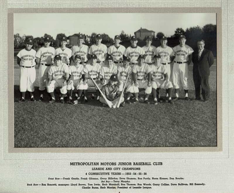 The 1953-1956 Metropolitan Motors baseball teams.