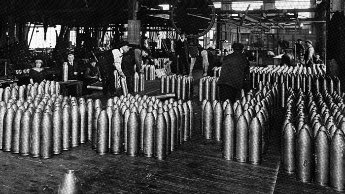 Production of six-inch shells, 1917.